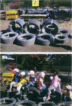 庭の古タイヤ 写真2