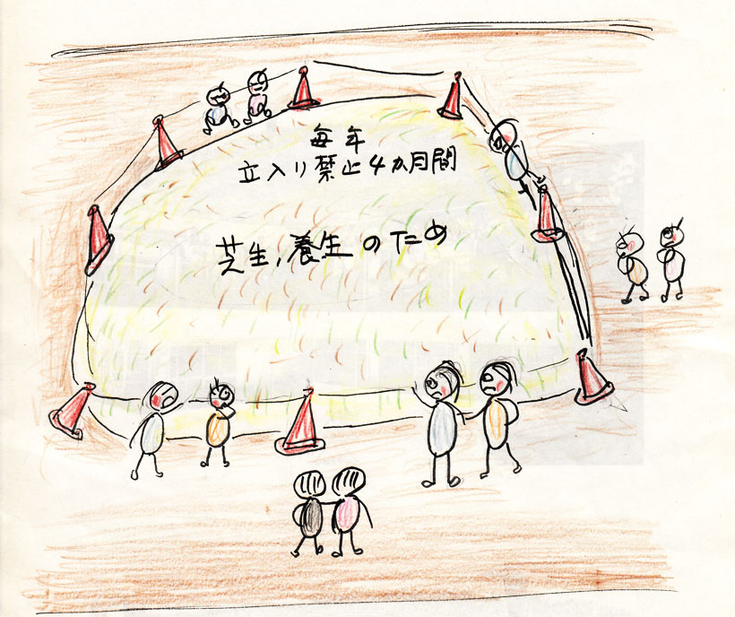 東間ホームページ　１０月　園庭の芝生使用禁止